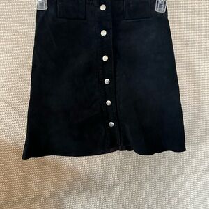 Zara Black Suede Mini A-line Skirt for Casual Wear